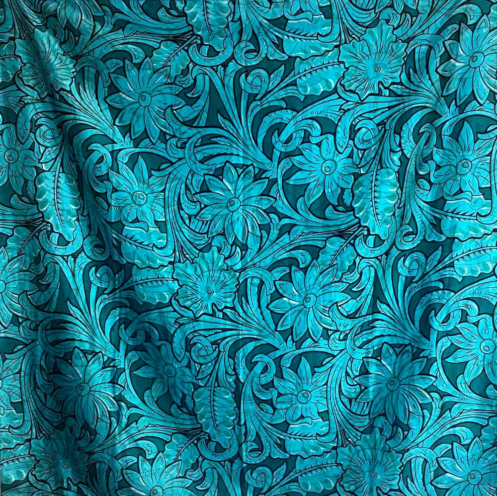 Saddle Up Teal Silk Scarf