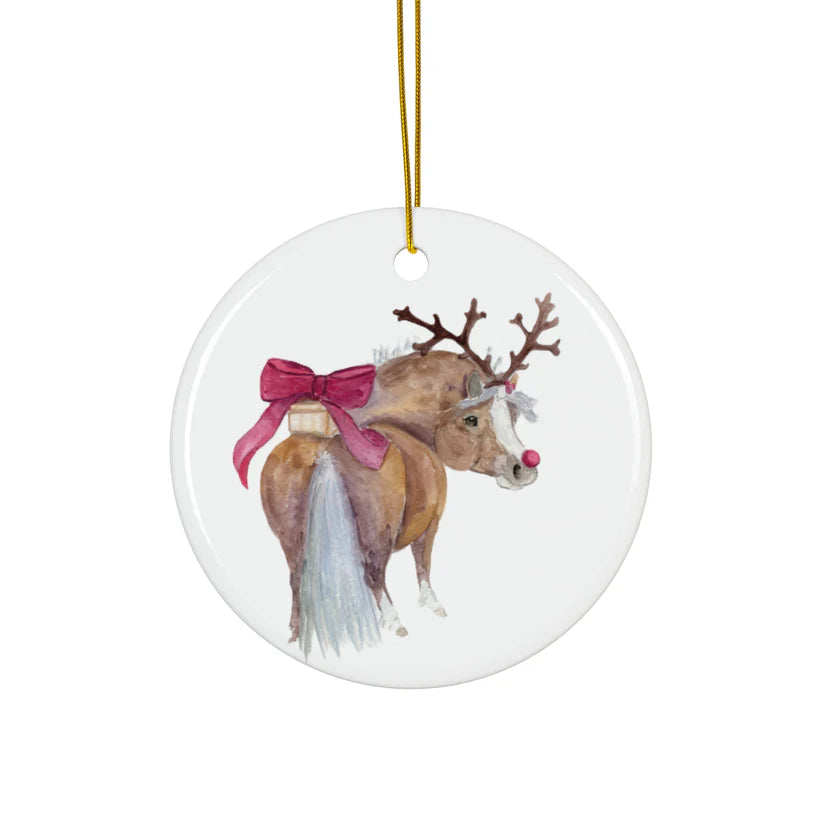 Adorable Chubby Ponies Holiday Ornament